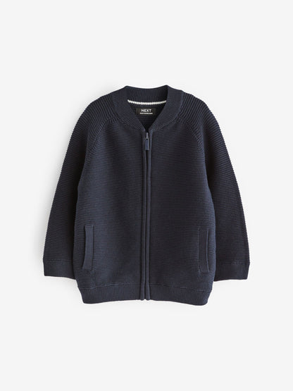 Navy Zip Through Cardigan (3mths-7yrs)