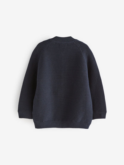 Navy Zip Through Cardigan (3mths-7yrs)