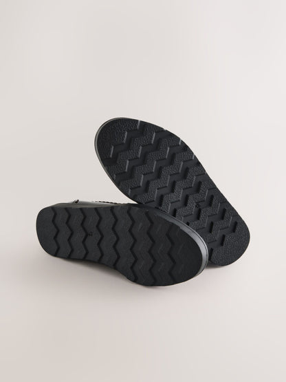 Black Patent School Leather Slim Sole Loafers image 3