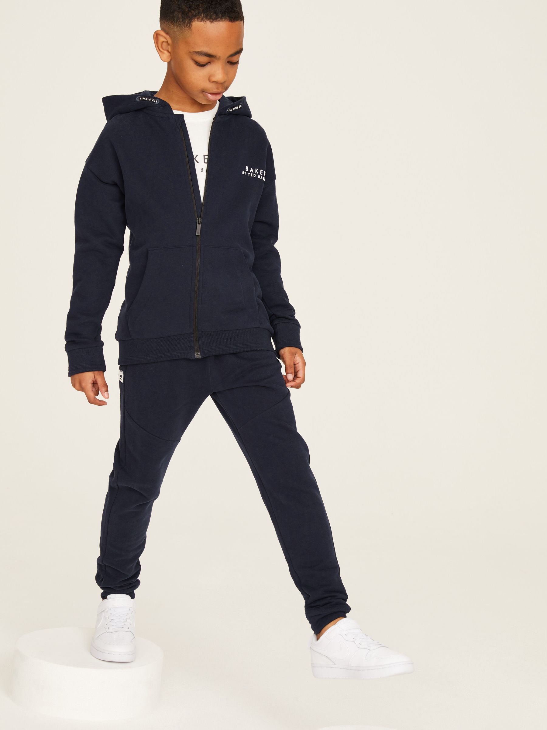 Dsiney Kidz - Baker by Ted Baker Navy Baker by Ted Baker Zip Through Hoodie and Jogger Set image 2
