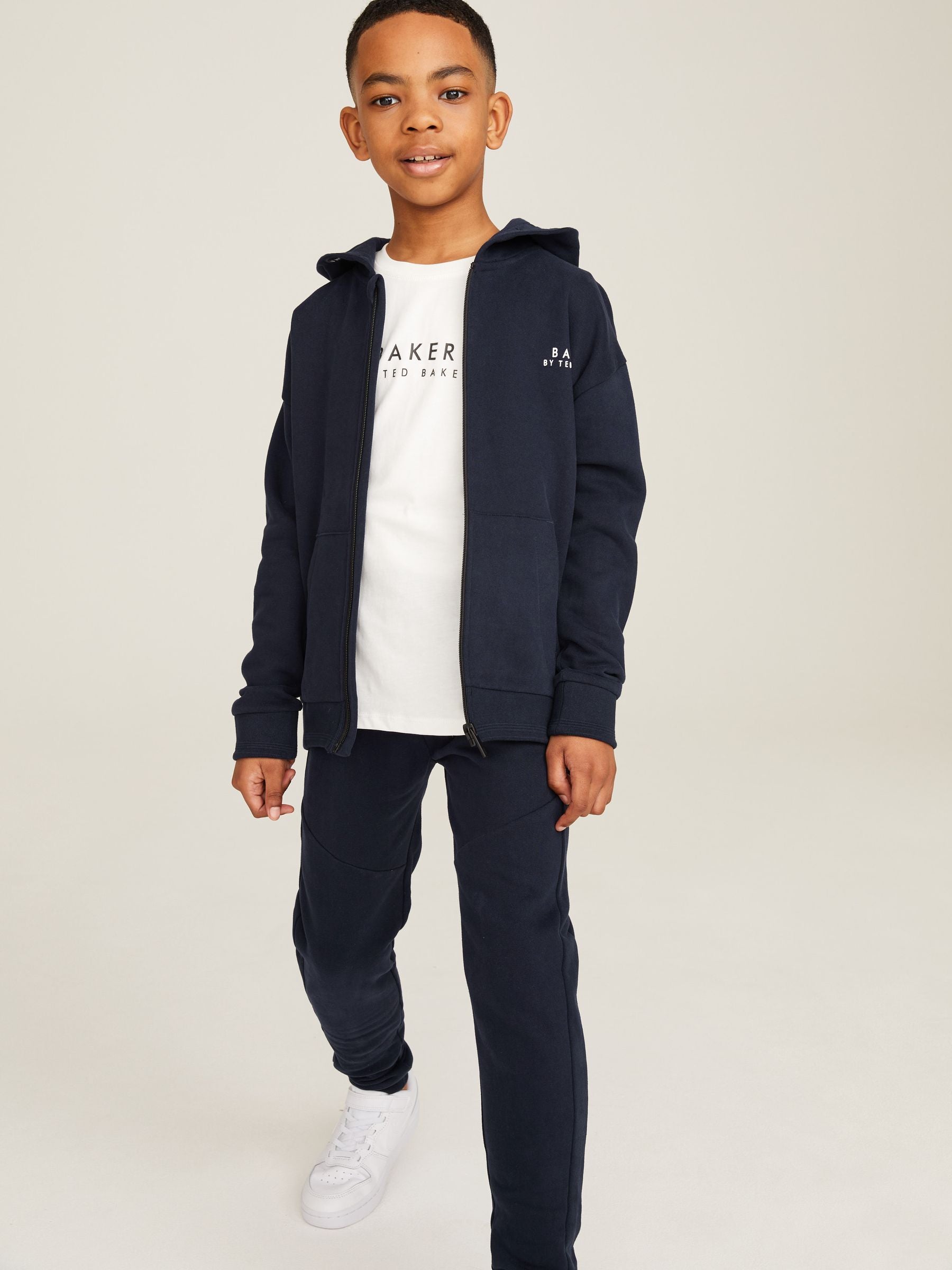 Dsiney Kidz - Baker by Ted Baker Navy Baker by Ted Baker Zip Through Hoodie and Jogger Set image 1