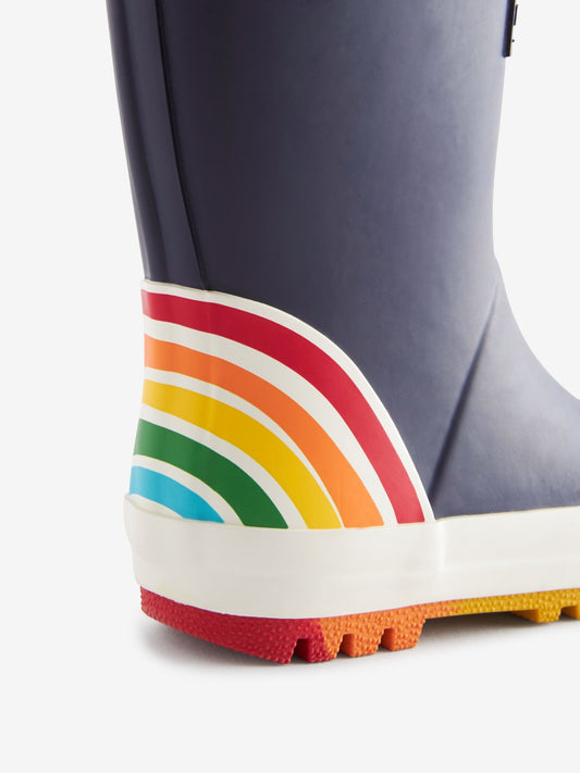 Little Bird by Jools Oliver Navy Rainbow Welly Boots image 2