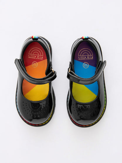 Little Bird by Jools Oliver Black Younger Patent Mary Jane Shoes image 3