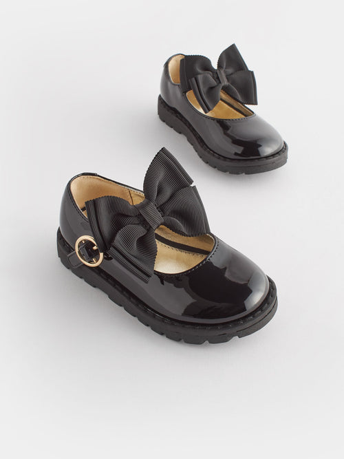 Dsiney Kidz - Black Standard Fit (F) Chunky Bow Mary Jane Shoes image 1
