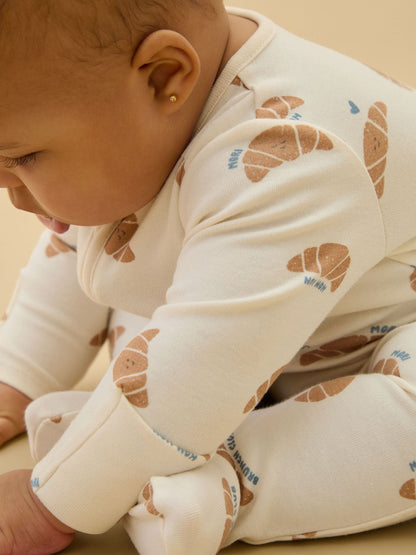 MORI Cream Brunch Club Supersoft Two Way Zip Up Sleepsuit image 3