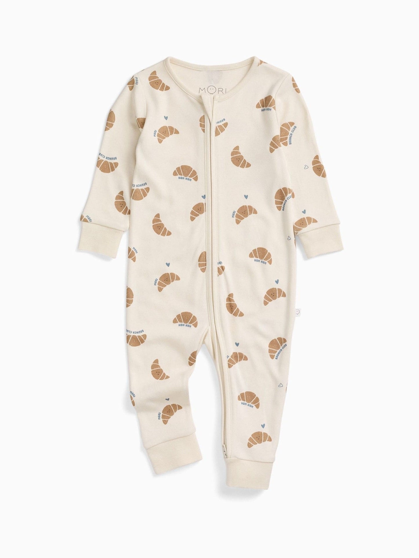 MORI Cream Brunch Club Supersoft Two Way Zip Up Sleepsuit image 4