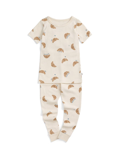MORI Cream Brunch Club Supersoft Short Sleeve Pyjamas - image 1
