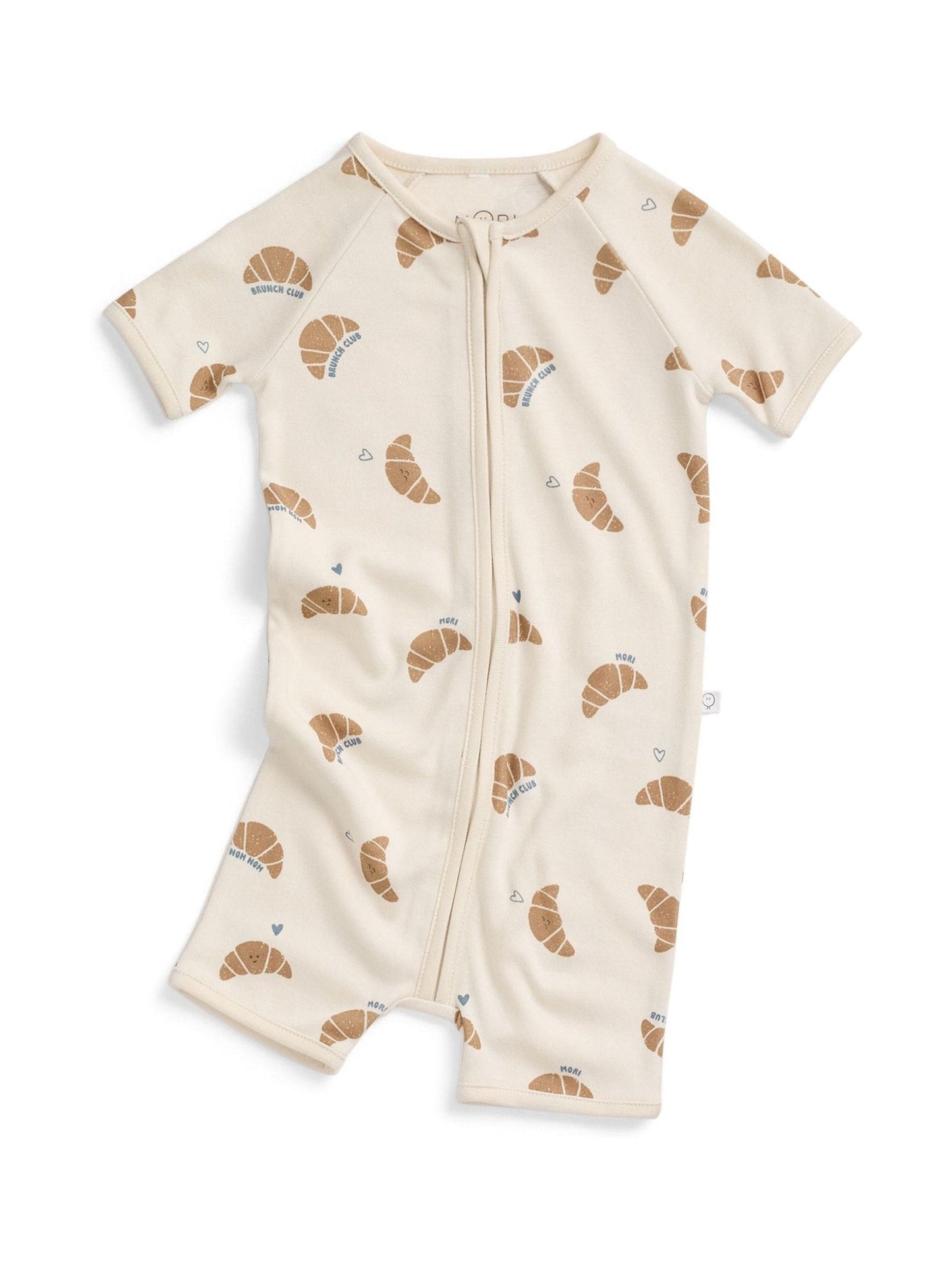 MORI Cream Brunch Club Supersoft Summer Zip Up Sleepsuit Romper image 1