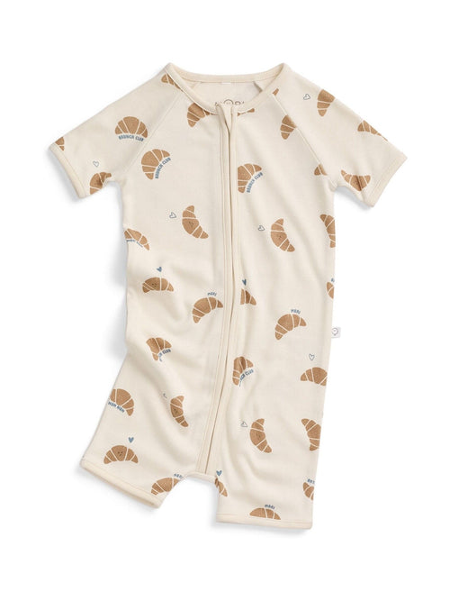 MORI Cream Brunch Club Supersoft Summer Zip Up Sleepsuit Romper image 1