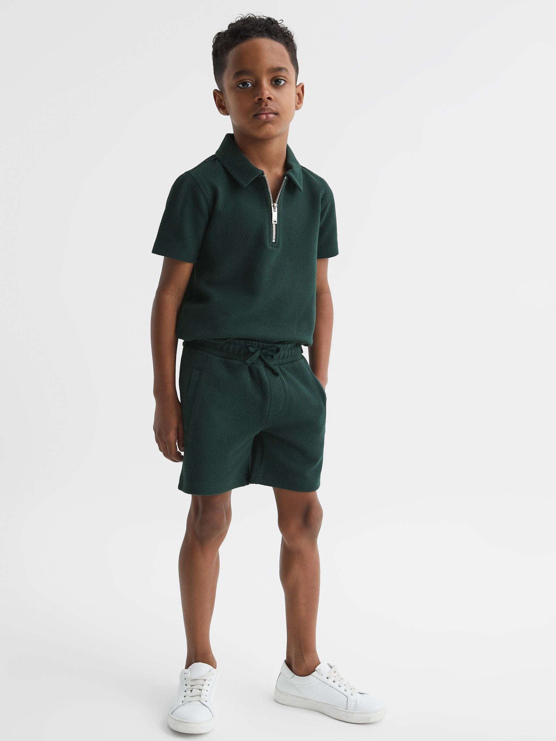 Dsiney Kidz - Reiss Emerald Robin Slim Fit Textured Drawstring Shorts image 1