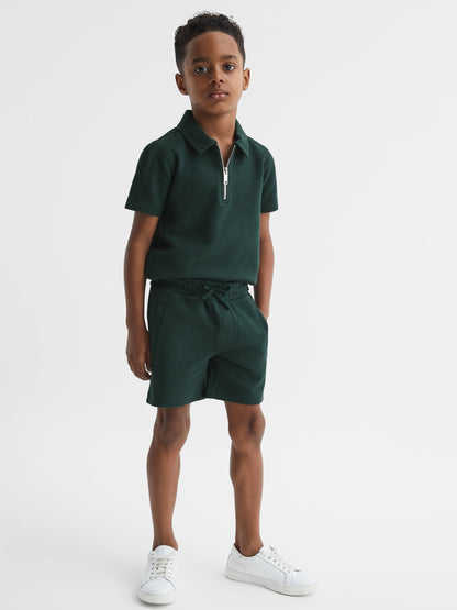 Dsiney Kidz - Reiss Emerald Robin Slim Fit Textured Drawstring Shorts image 1