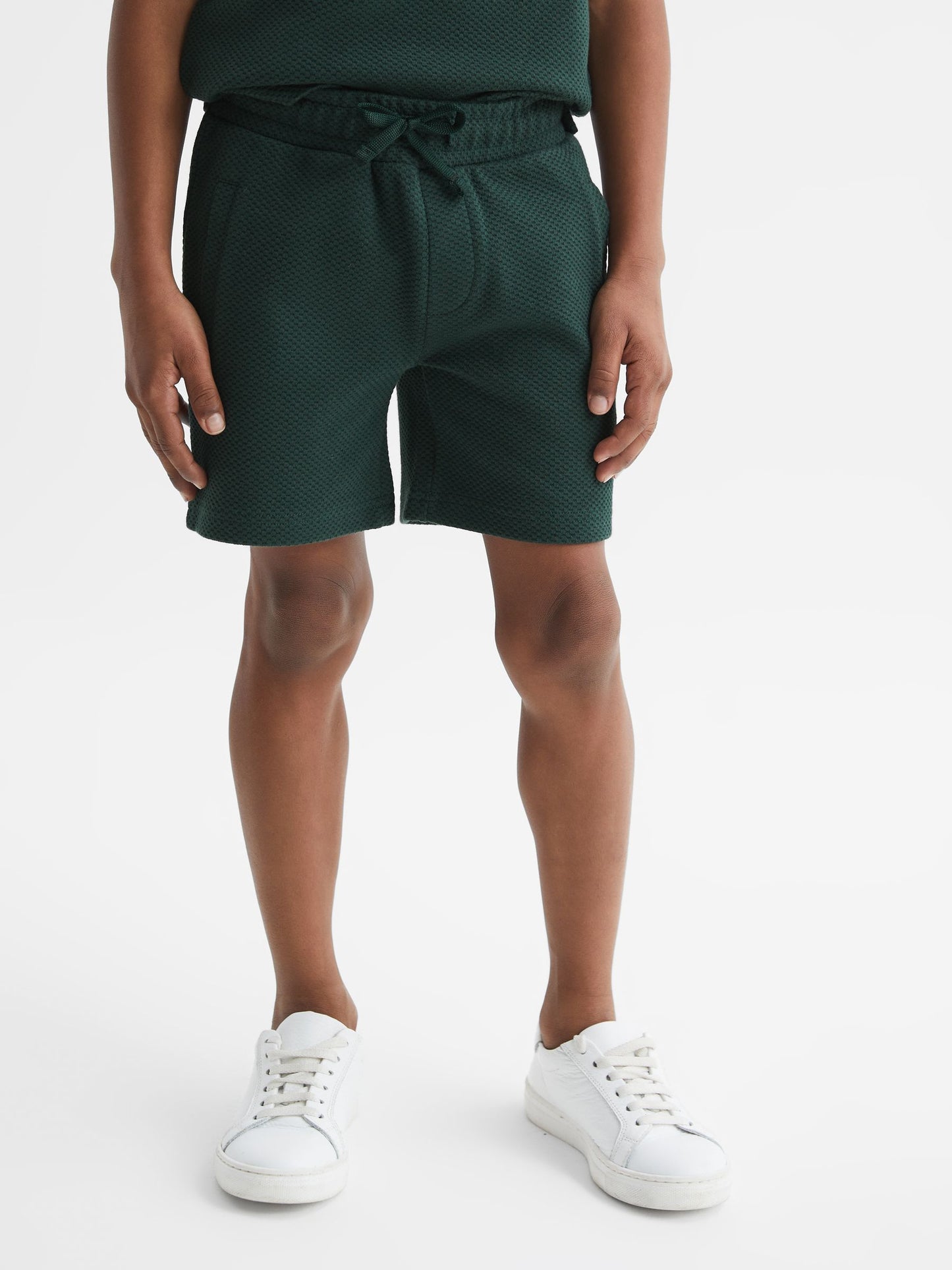 Dsiney Kidz - Reiss Emerald Robin Slim Fit Textured Drawstring Shorts image 3