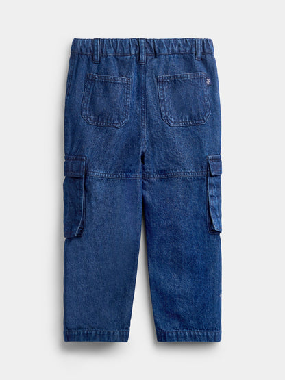 JoJo Maman Bébé Denim Blue Cargo Jeans - image 2