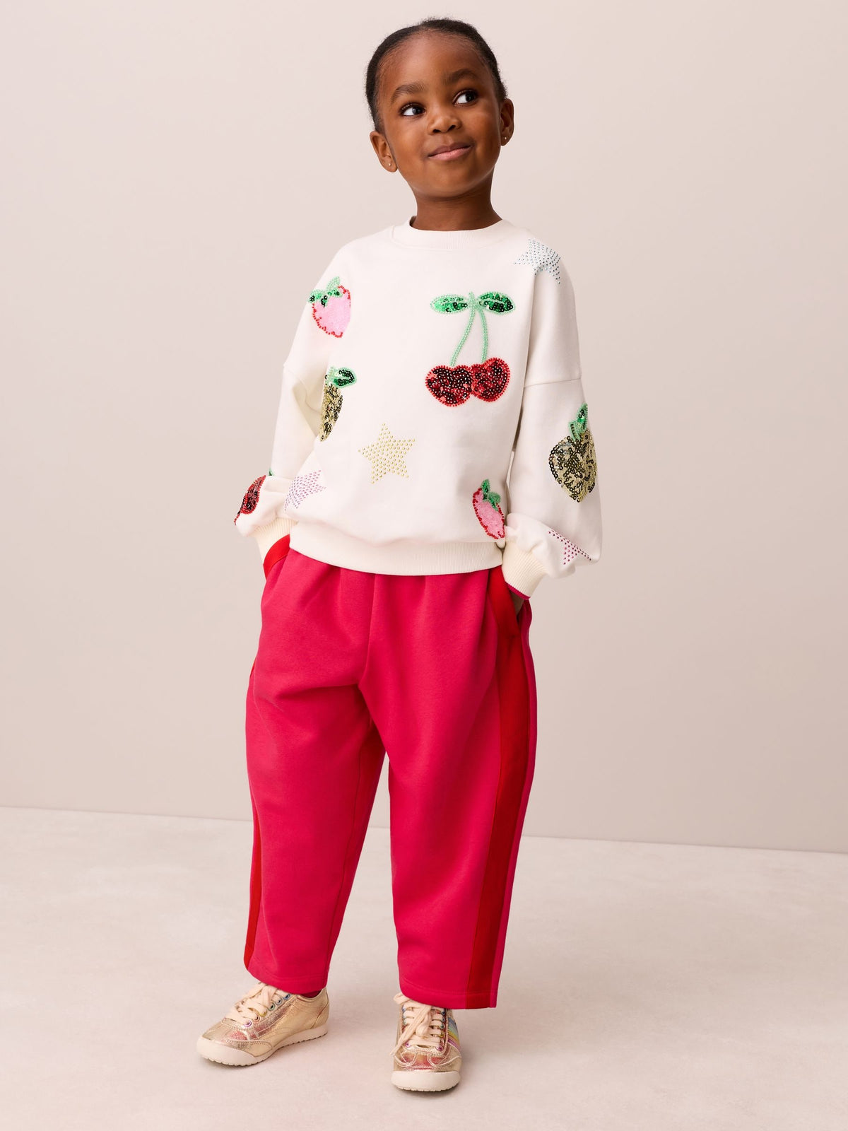 Little Bird Embellished Fruity Sweat Top & Wide Leg Joggers Set - image 1