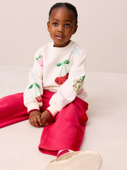 Little Bird Embellished Fruity Sweat Top & Wide Leg Joggers Set - image 3