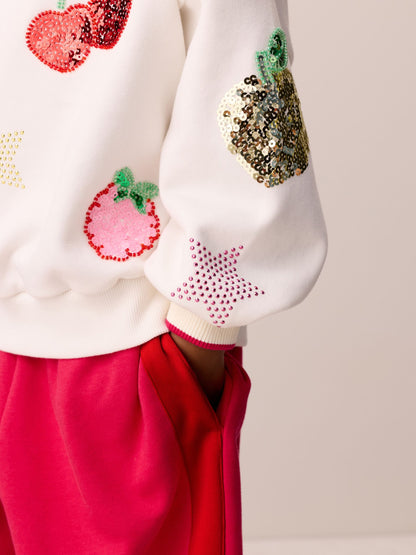 Little Bird Embellished Fruity Sweat Top & Wide Leg Joggers Set - image 4