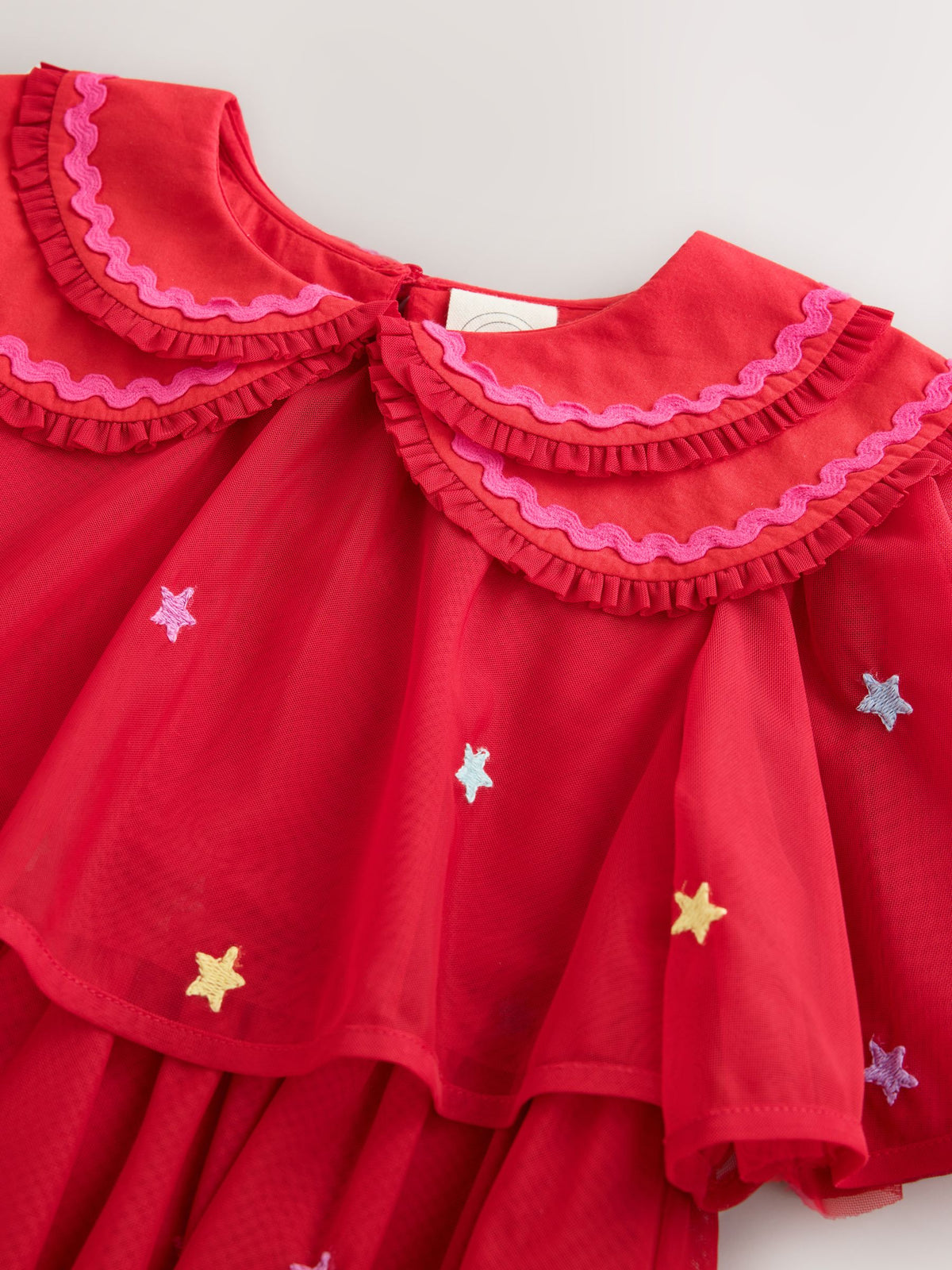 Little Bird Red Tulle Emboridered Chirstmas Dress - image 10