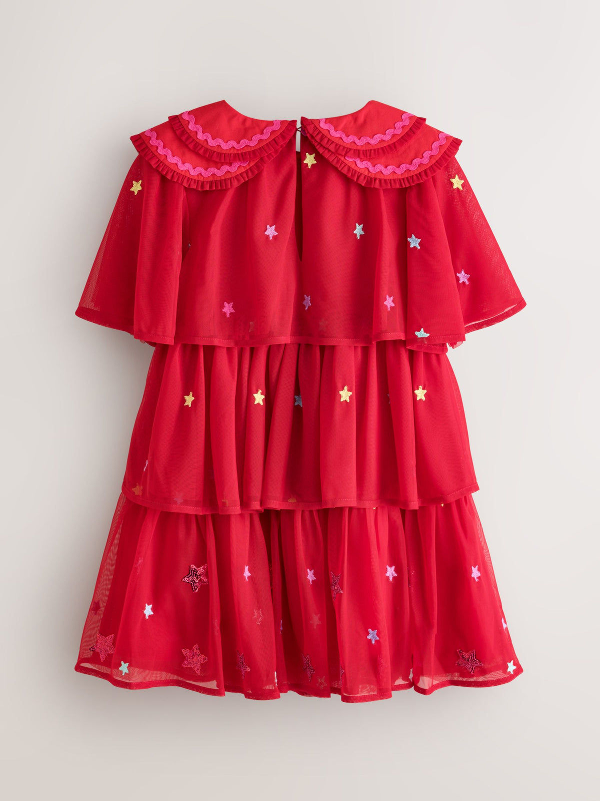 Little Bird Red Tulle Emboridered Chirstmas Dress - image 9