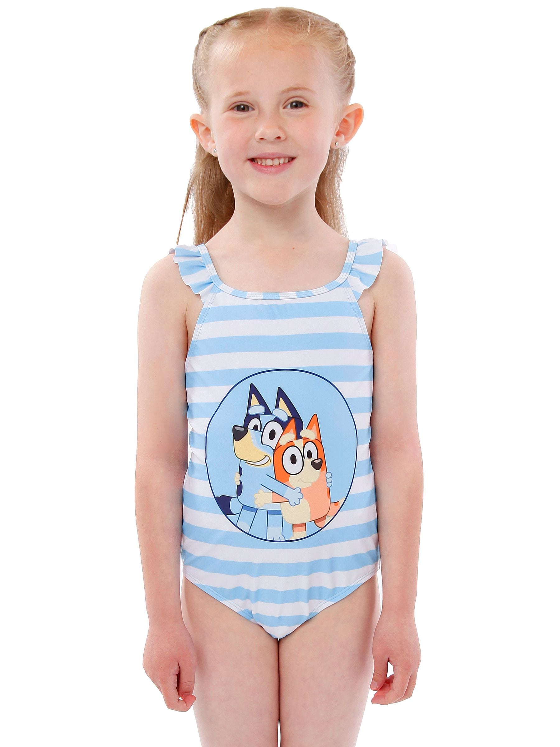 Character Blue Bluey Stripe Frill And Bow Swimsuit image 5