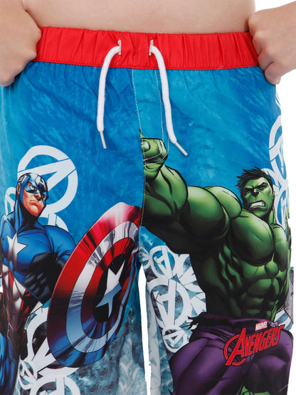 Character Blue Avengers Red Waistband Swim Shorts image 5