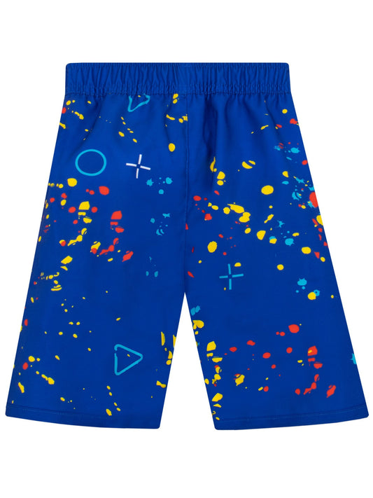 Character Blue Gaming Controller Coloured Splat Swim Shorts image 2