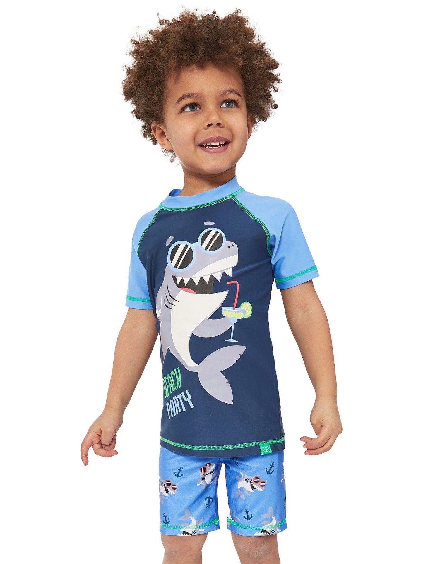 Character Blue Nautical Shark Beach Party Swimsuit image 1