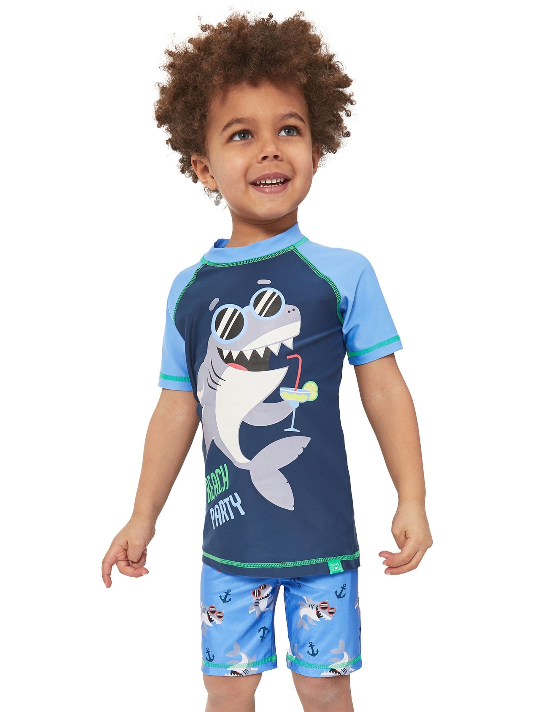 Character Blue Nautical Shark Beach Party Swimsuit image 1