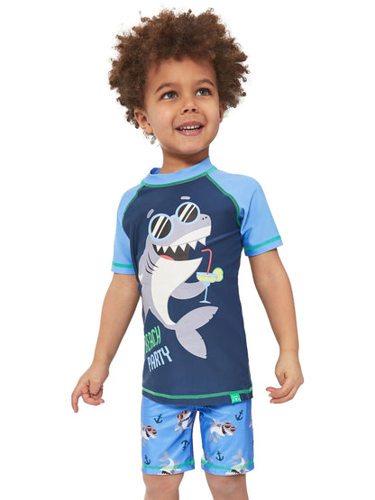 Character Blue Nautical Shark Beach Party Swimsuit image 1