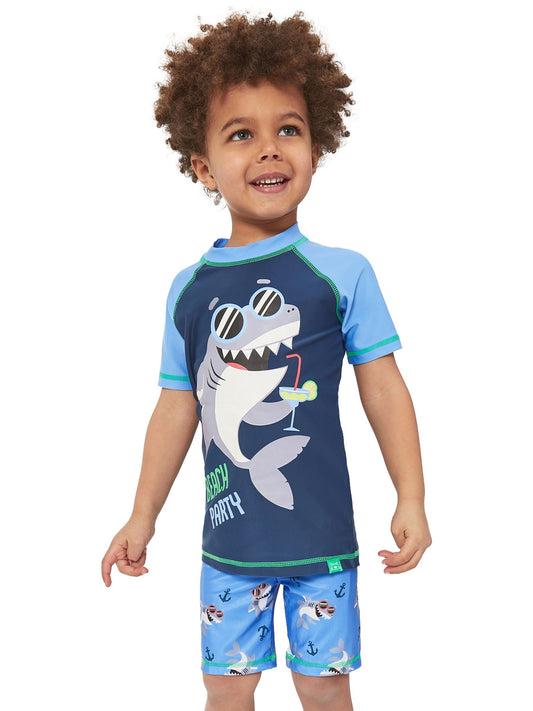 Character Blue Nautical Shark Beach Party Swimsuit image 1