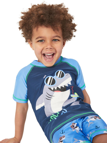 Character Blue Nautical Shark Beach Party Swimsuit image 3