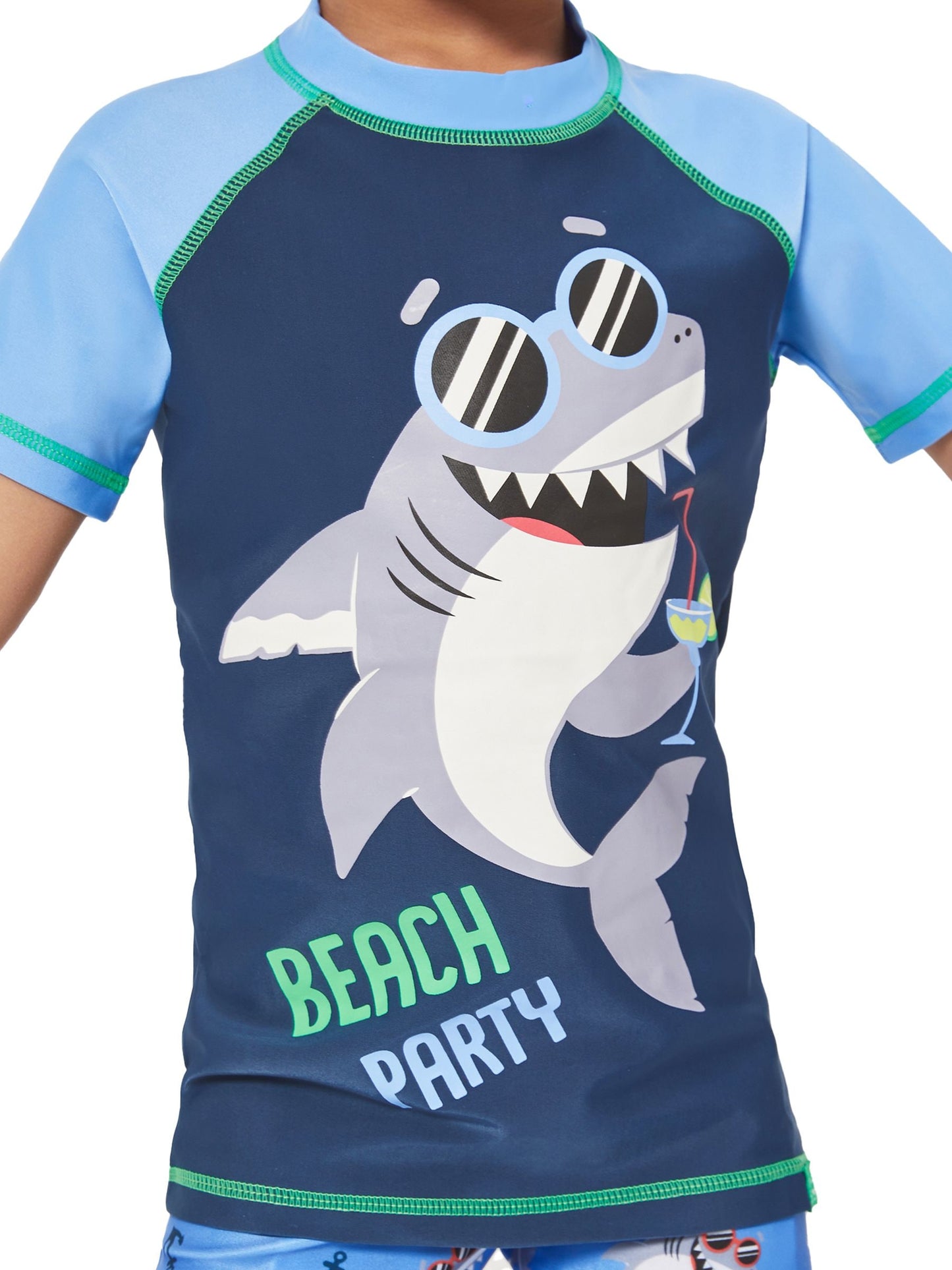 Character Blue Nautical Shark Beach Party Swimsuit image 4