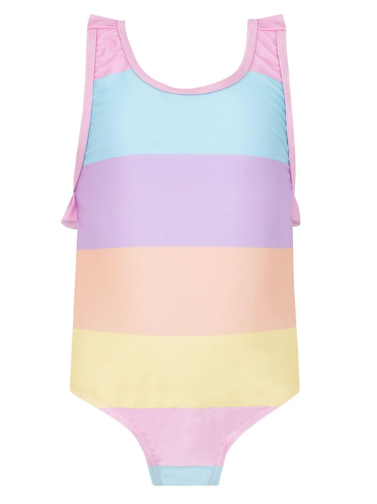 Character Pink Pattern Swimsuit Pastel Stripes image 1
