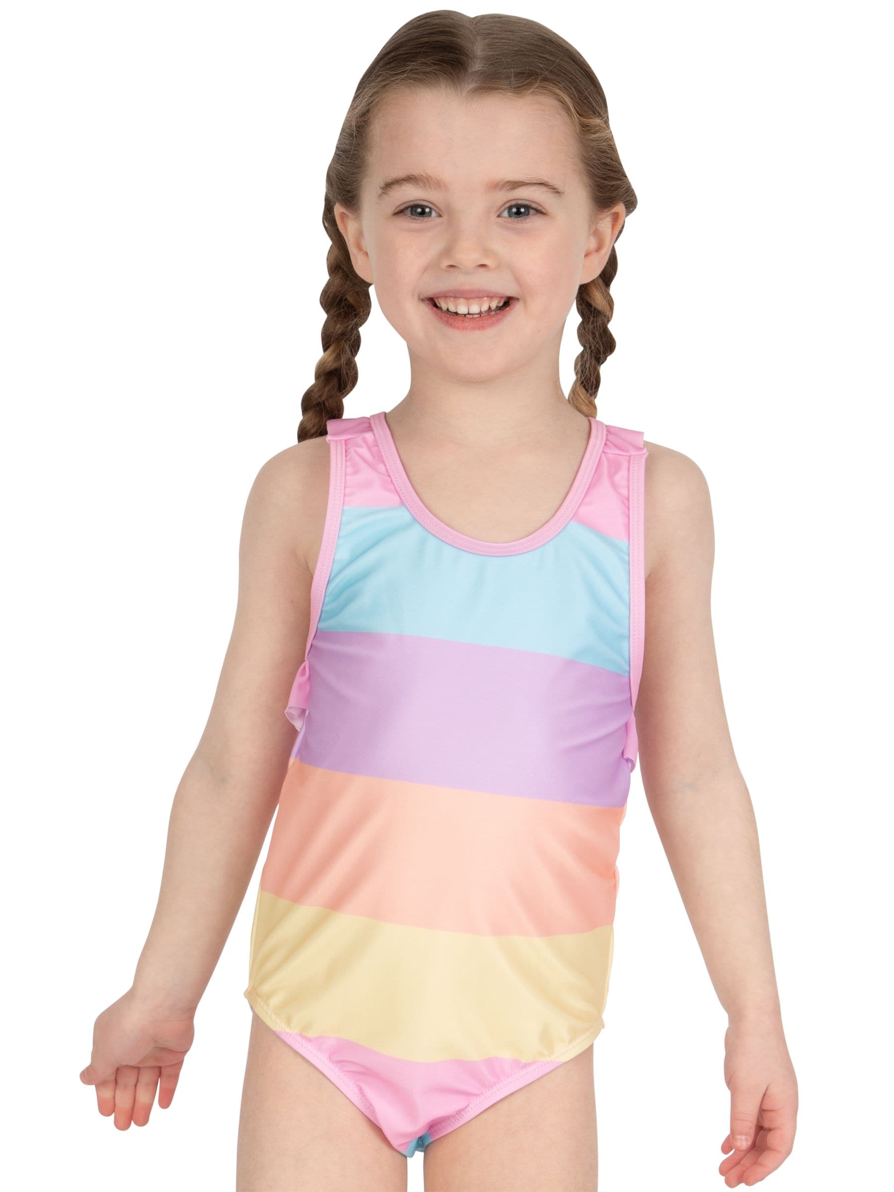 Character Pink Pattern Swimsuit Pastel Stripes image 5