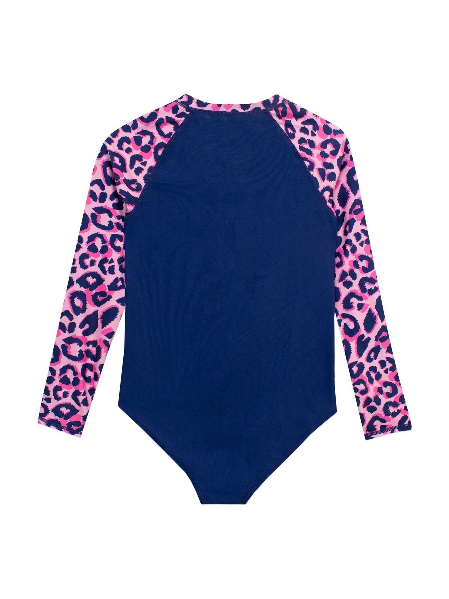 Character Blue Leopard Print Swimsuit  Pink Leopard Aop Long Sleeve image 2
