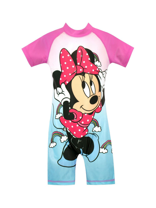 Character Blue Minnie Mouse Surfsuit  Pink Sleeves image 1