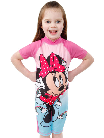 Character Blue Minnie Mouse Surfsuit  Pink Sleeves image 3
