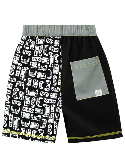 Character Black Gaming Board Born To Be A Gamer Swim Shorts image 2