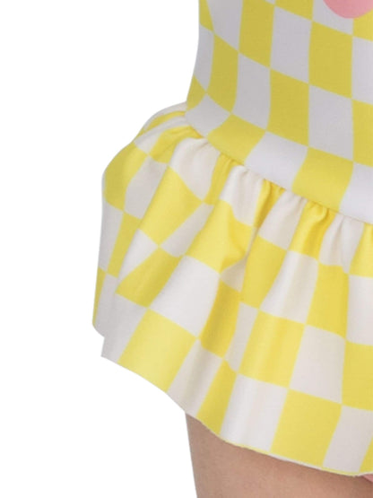 Character Yellow Pattern Checker Board Flower Swimsuit image 5