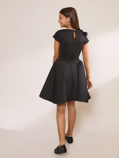 Lipsy Black Corsage Scuba Dress (5-16yrs) - image 4