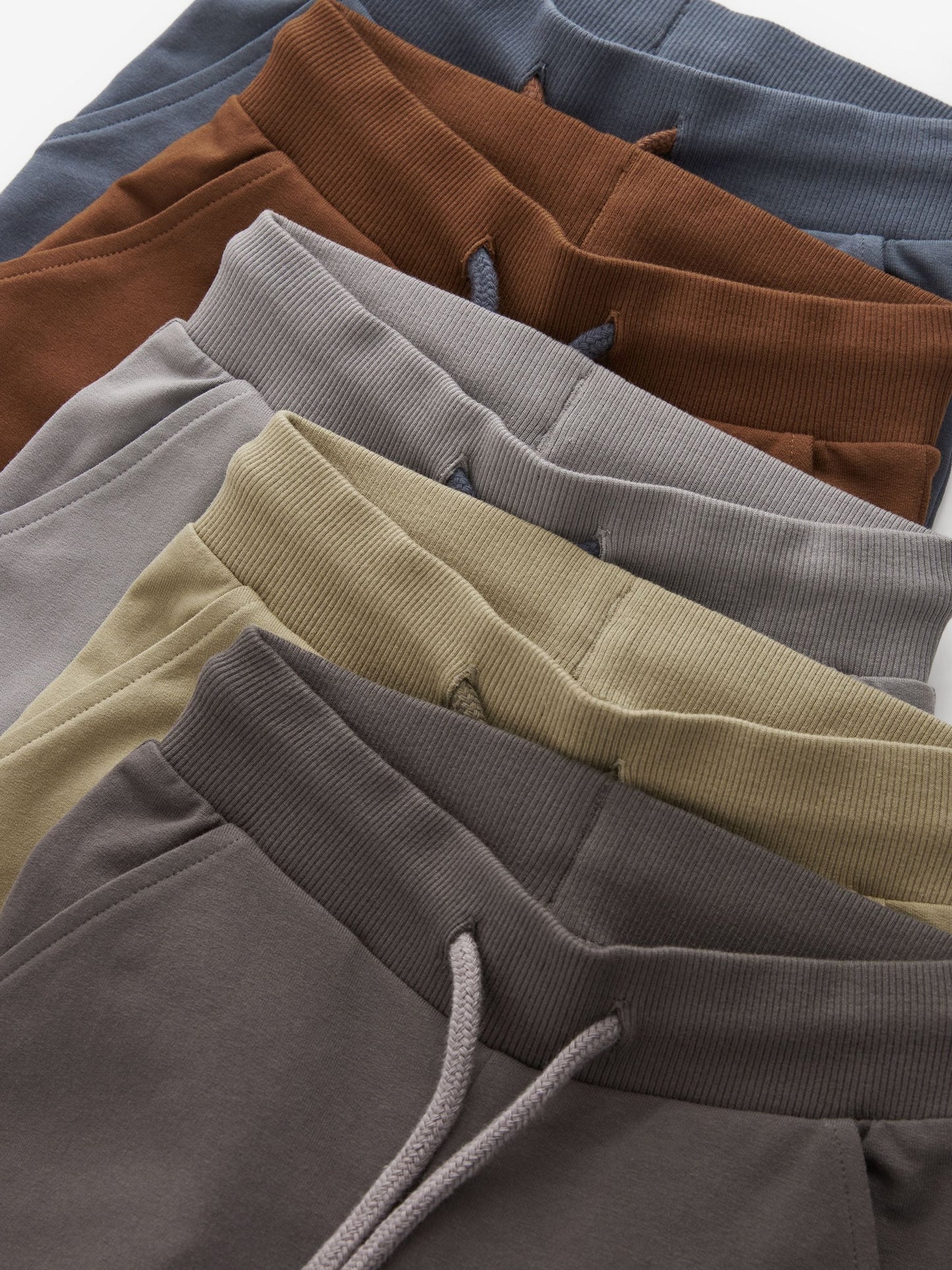 Khaki/Grey/Blue Skinny Fit Joggers 5 Pack (3mths-7yrs) image 3