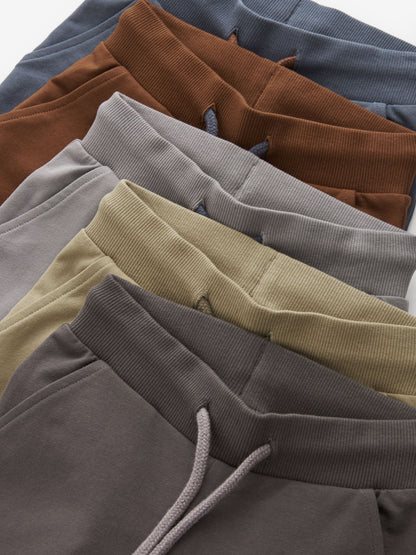 Khaki/Grey/Blue Skinny Fit Joggers 5 Pack (3mths-7yrs) image 3