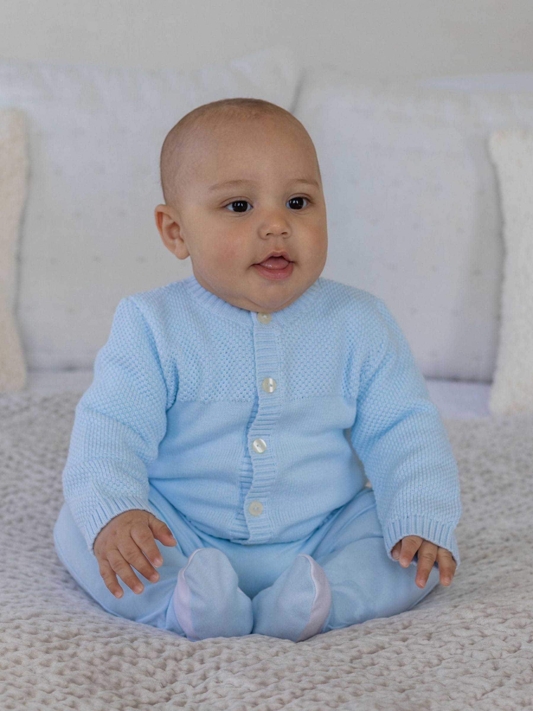 Dsiney Kidz - Emile Et Rose Blue True Knit Baby Cotton Cardigan image 1