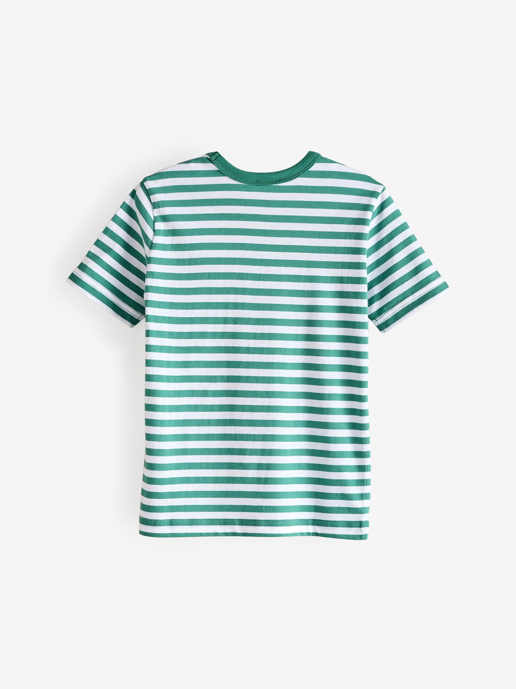Dsiney Kidz - Benetton Green Striped 100% Cotton Logo T-Shirt image 2