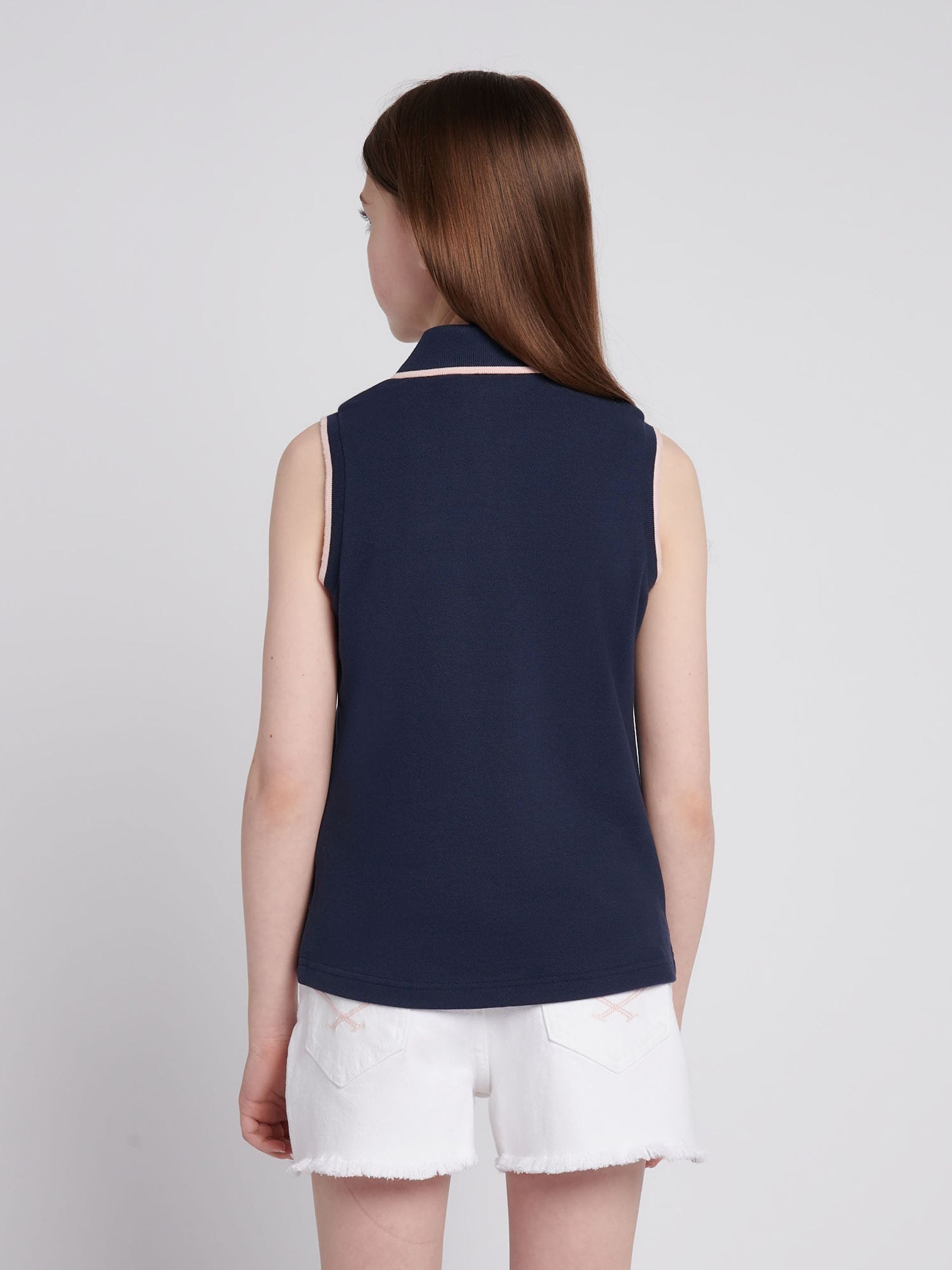 Dsiney Kidz - U.S. Polo Assn Blue Sleeveless Pique Polo Shirt image 2