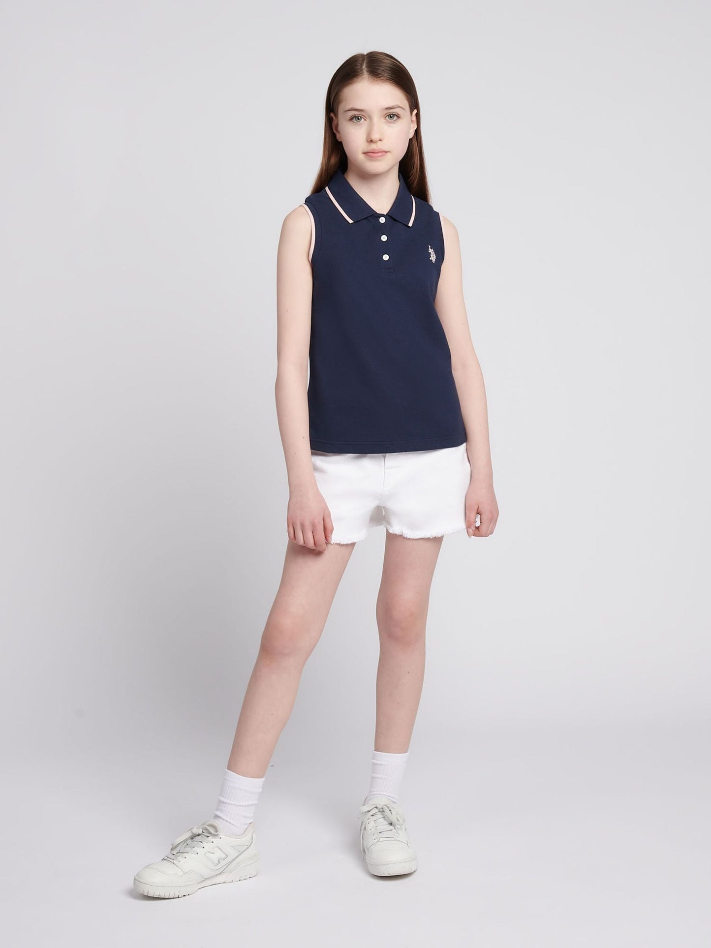 Dsiney Kidz - U.S. Polo Assn Blue Sleeveless Pique Polo Shirt image 4