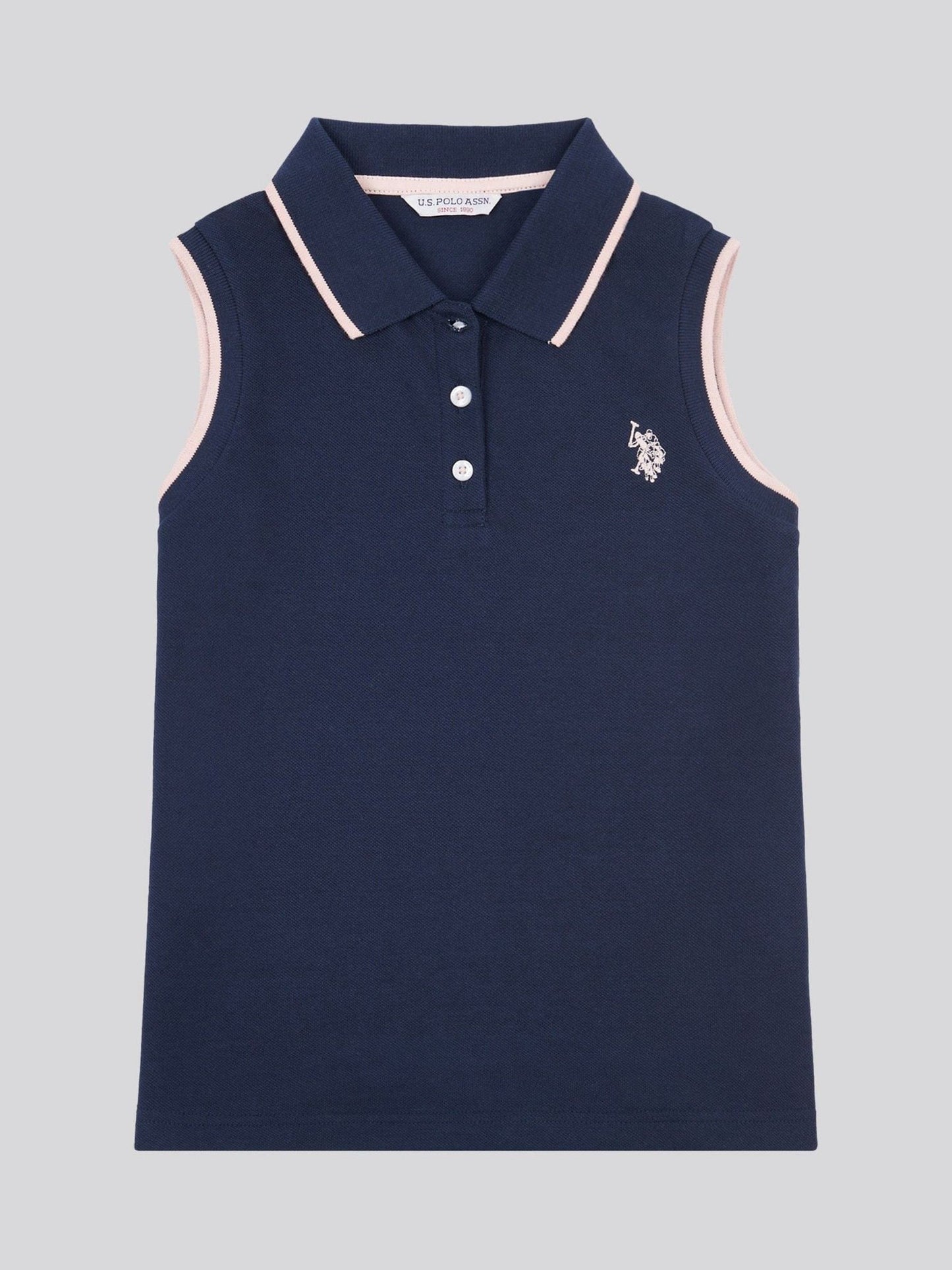 Dsiney Kidz - U.S. Polo Assn Blue Sleeveless Pique Polo Shirt image 5