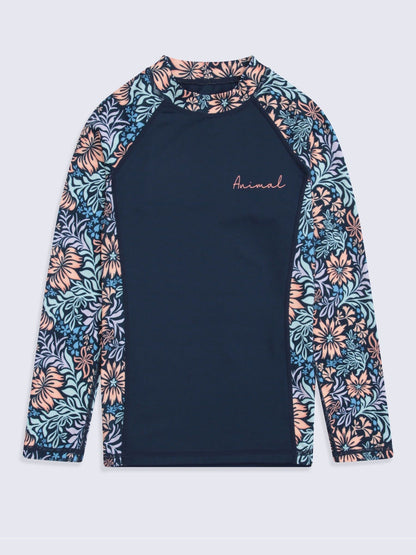 Animal Blue Lillie Girls UV Rash Vest image 1