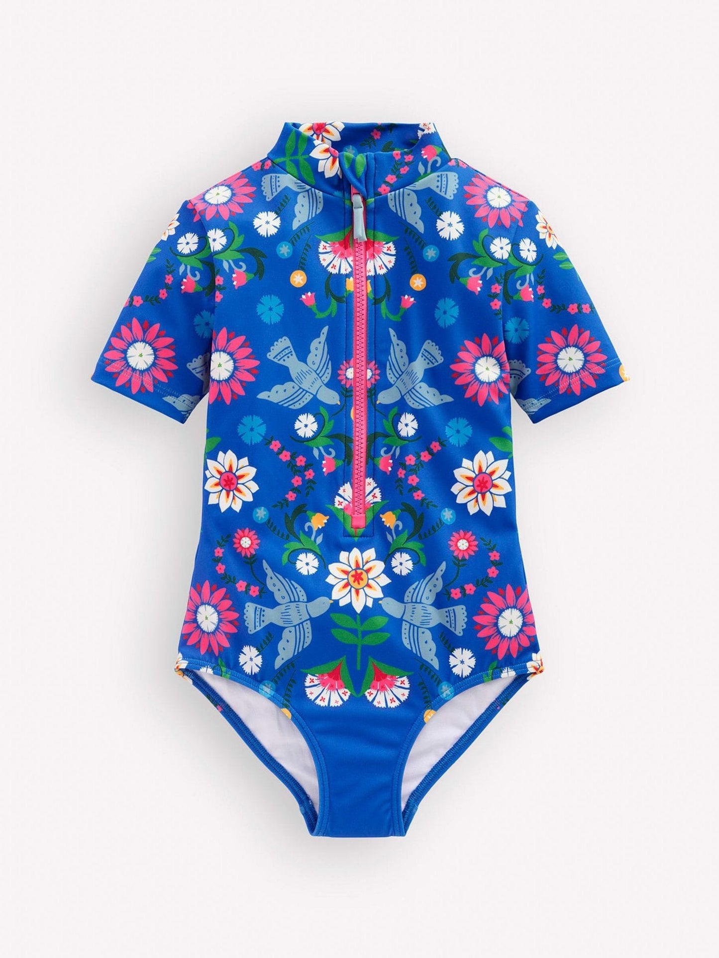 Boden Blue Short Sleeve Swimsuit image 1