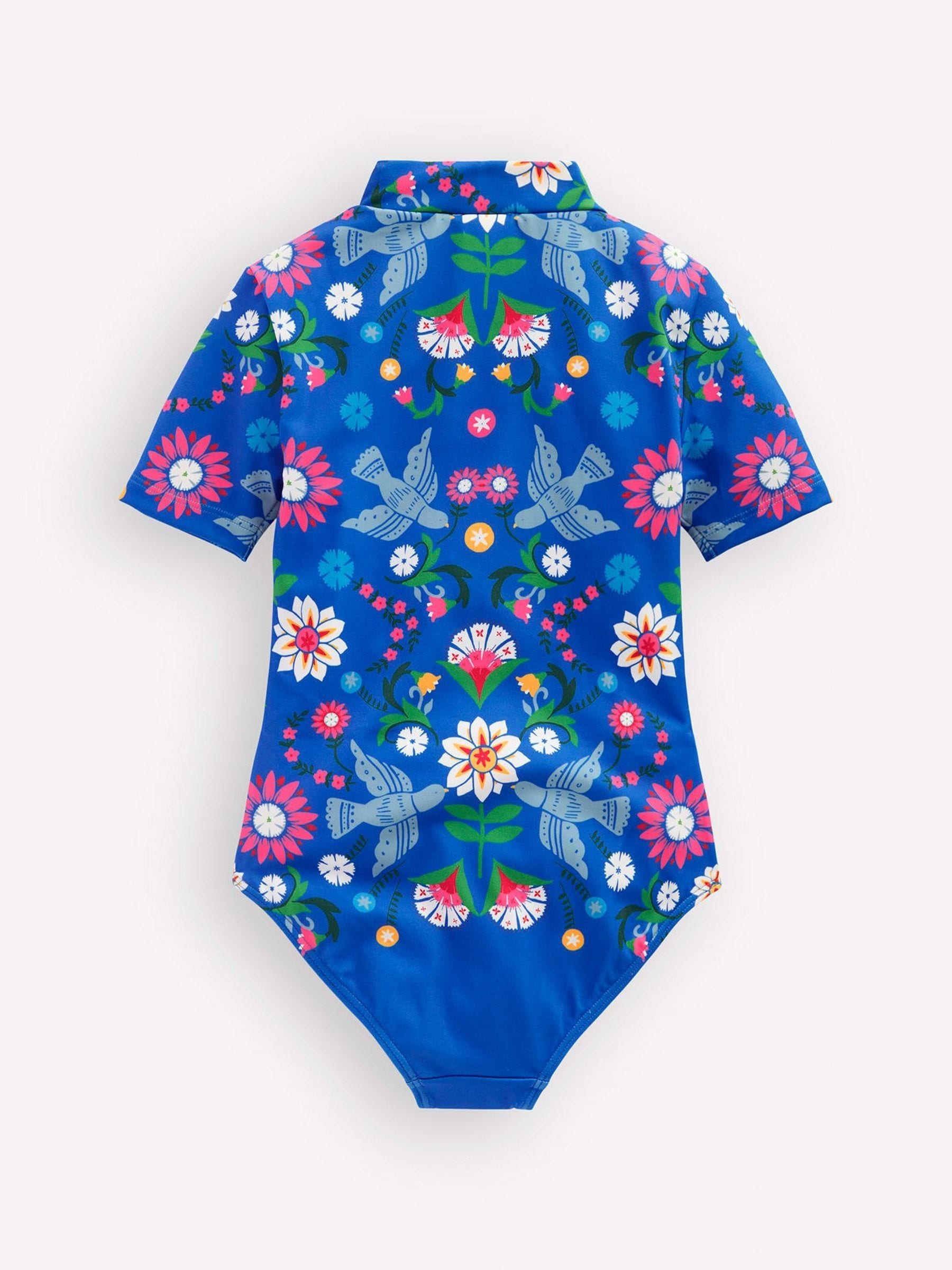 Boden Blue Short Sleeve Swimsuit image 2