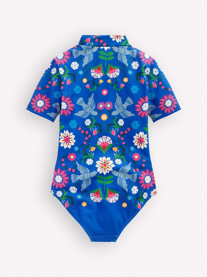 Boden Blue Short Sleeve Swimsuit image 2